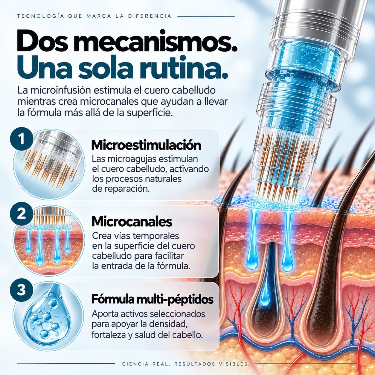 Sistema de microinfusión capilar para la caída del cabello