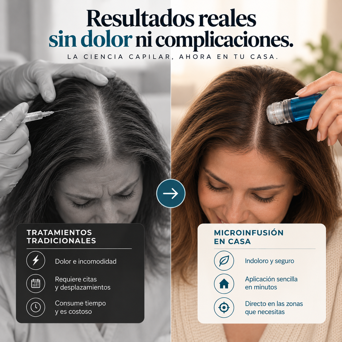 Sistema de microinfusión capilar para la caída del cabello