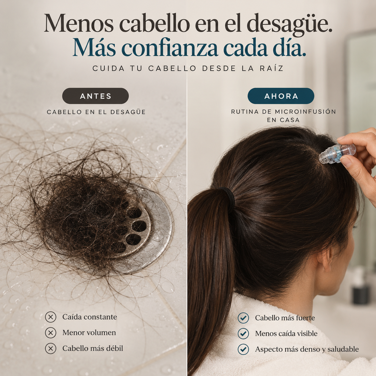 Sistema de microinfusión capilar para la caída del cabello